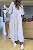 Made in Italy Donegal Cotton Jersey Smock Dress Mocha